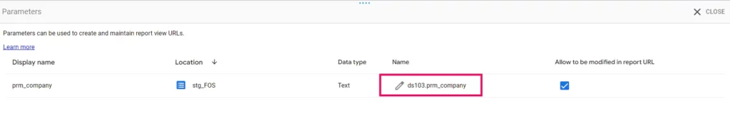 Naming the parameter