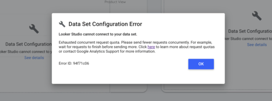 Data set configuration error